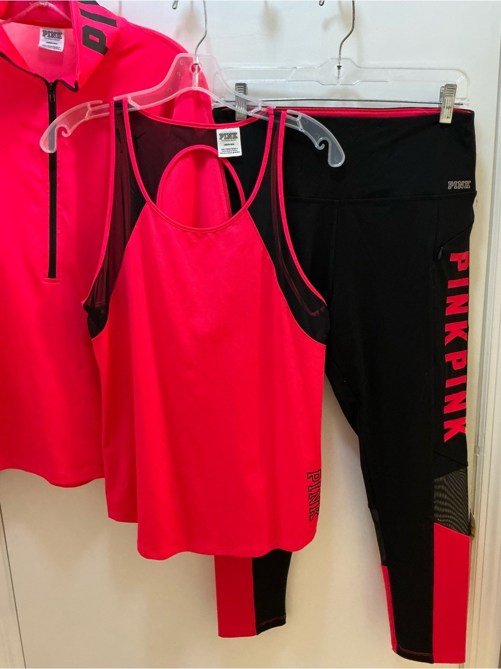 PINK by Victoria's Secret Neon Pink Active Set - Jacket, Top & Leggings - Picture 3 of 9